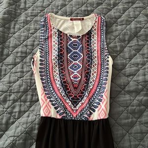 Sievergate Patterned & Black Maxi Dress